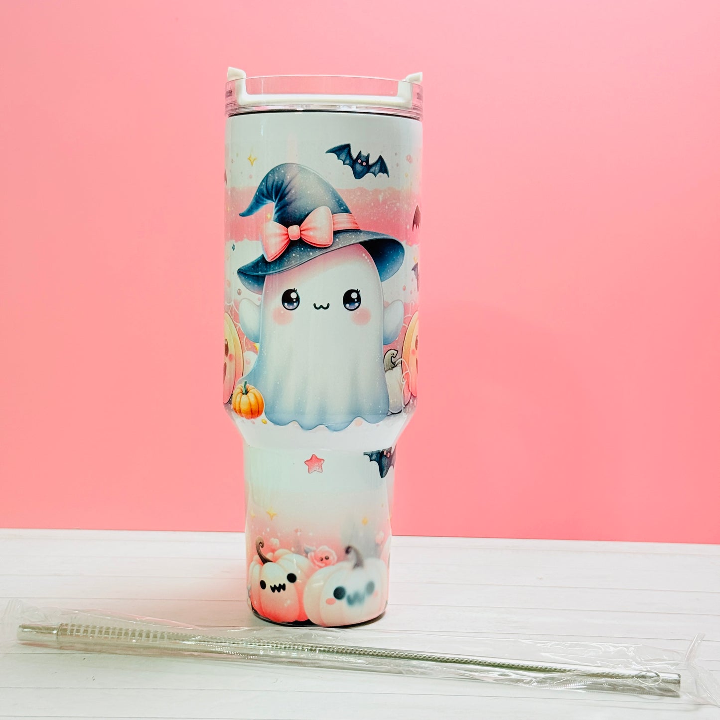 Kawaii Ghost Halloween Tumbler