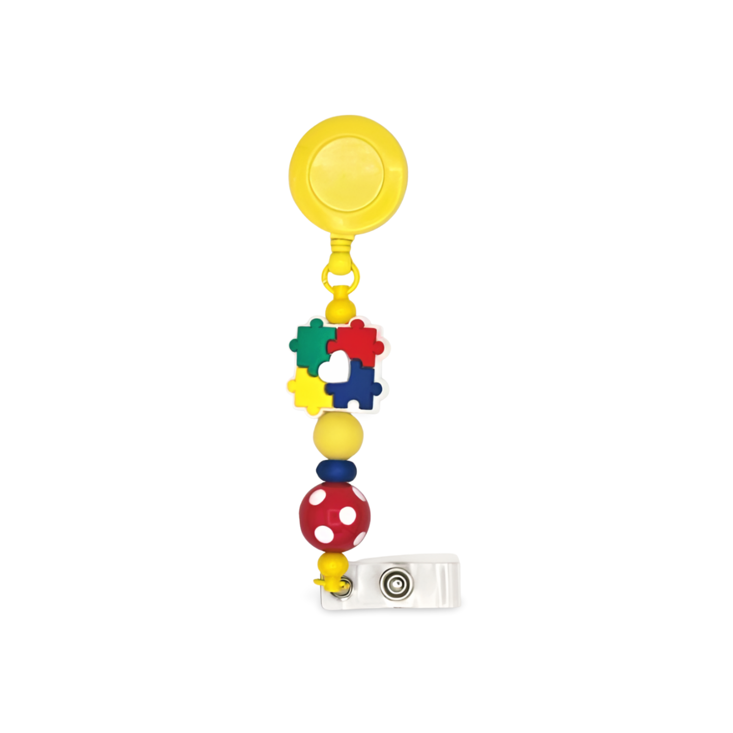 Autism Awareness Beaded Badge Reel
