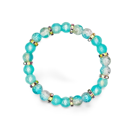 Aqua Dazzle Glass Beaded Bracelet