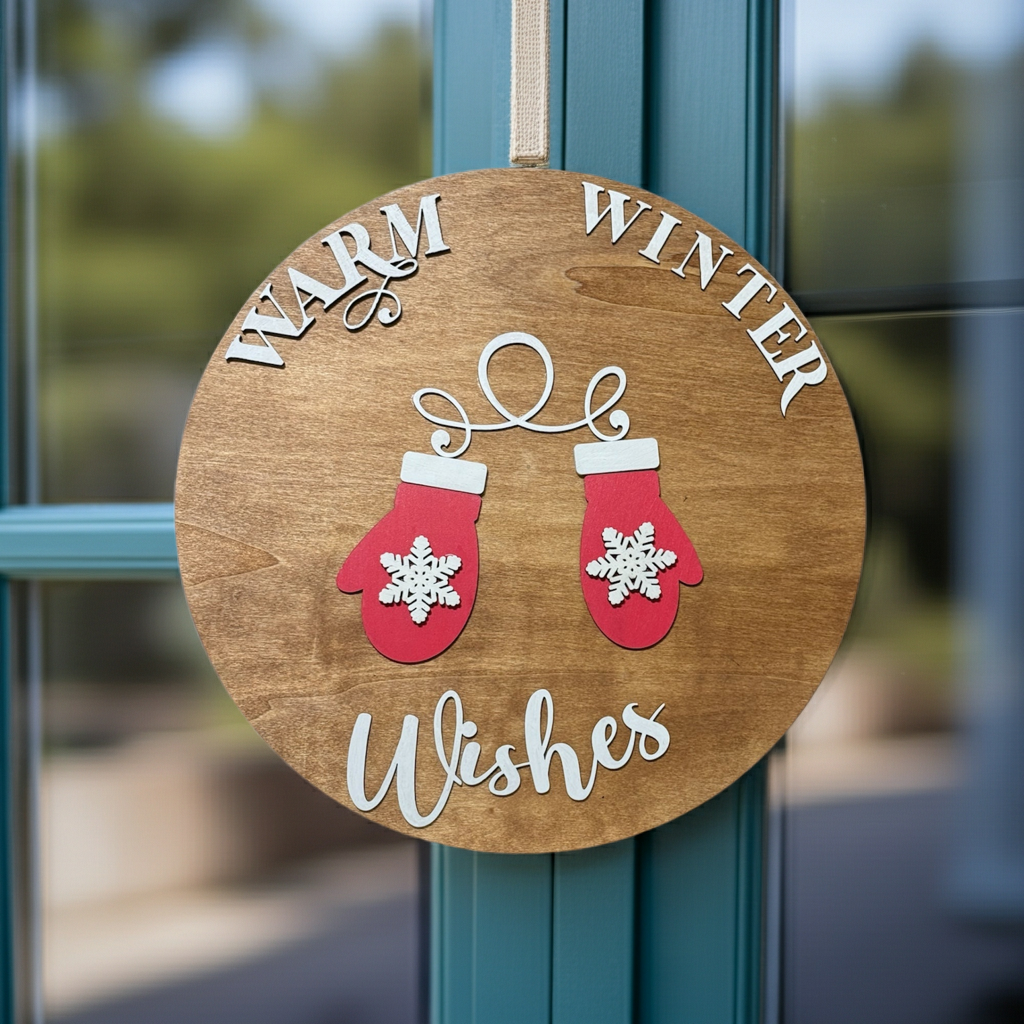 Warm Winter Wishes Door Sign