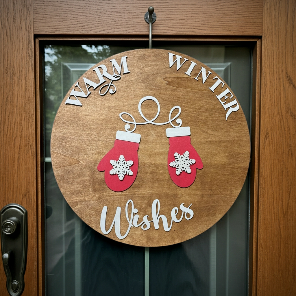 Warm Winter Wishes Door Sign