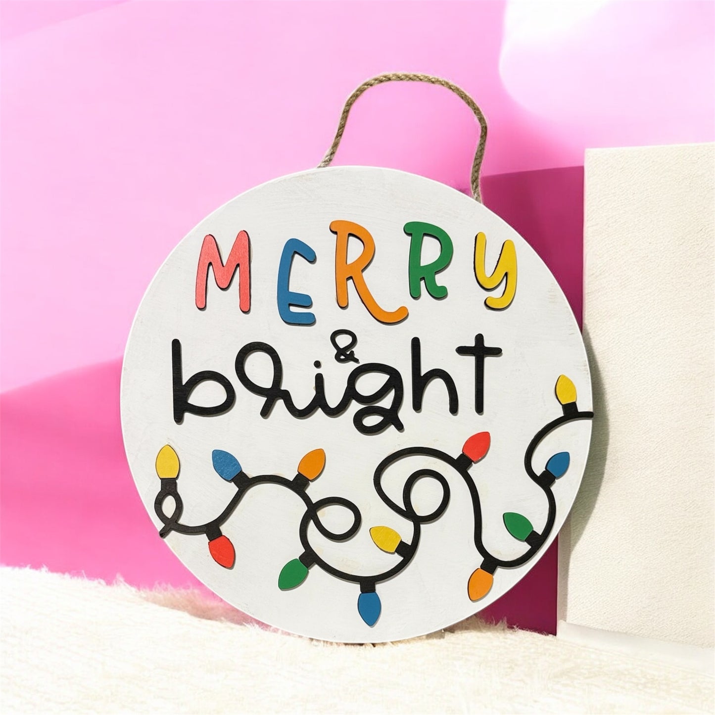 Merry & Bright Christmas Sign