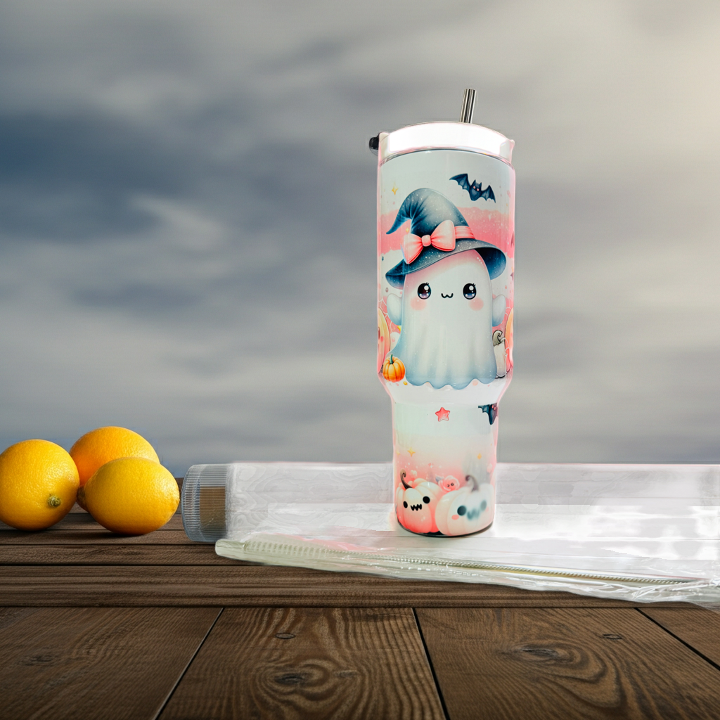 Kawaii Ghost Halloween Tumbler