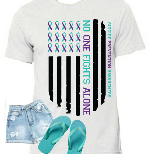 No One Fights Alone – Suicide Prevention Awareness Tee