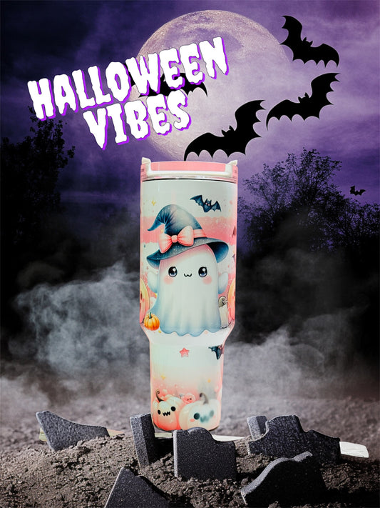 Kawaii Ghost Halloween Tumbler