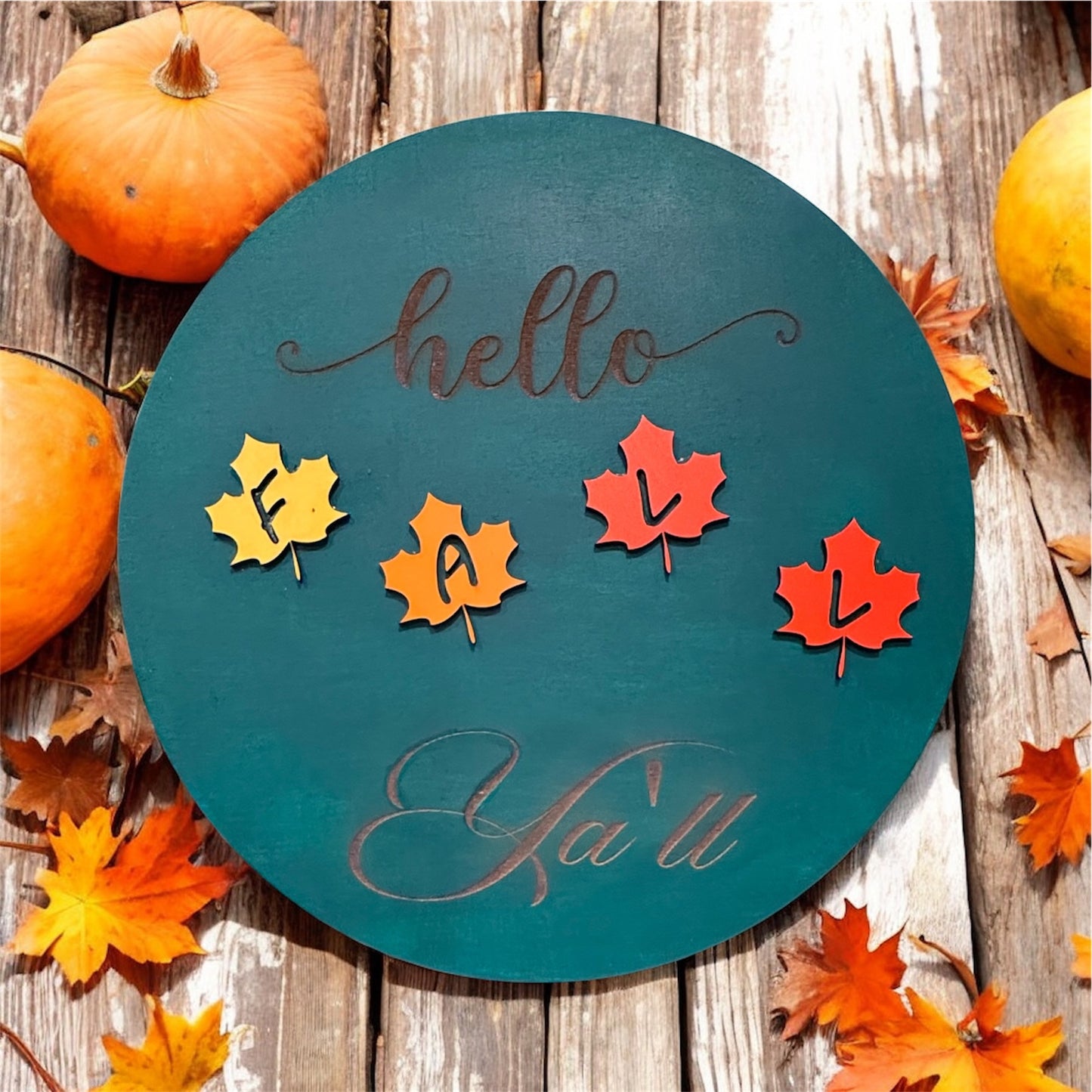 🌿 Personalized Round Wooden Door Signs – Custom Home Décor