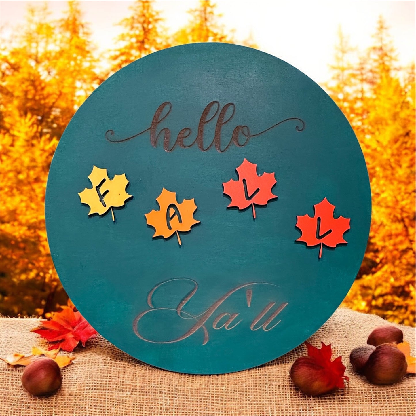 🌿 Personalized Round Wooden Door Signs – Custom Home Décor