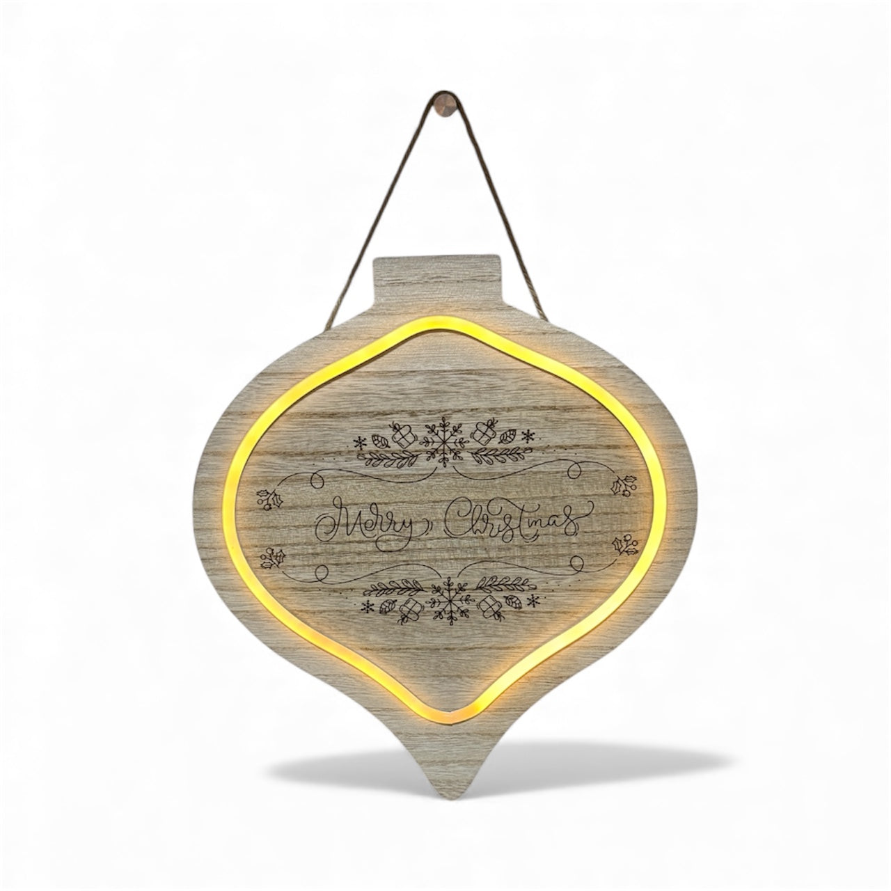 🎄 Merry Christmas Lighted Wooden Door Sign