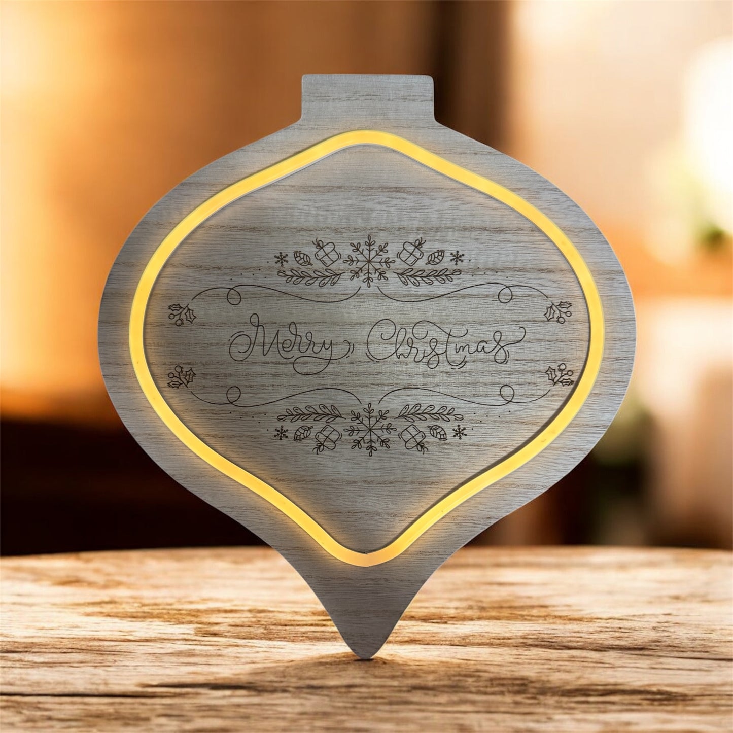 🎄 Merry Christmas Lighted Wooden Door Sign