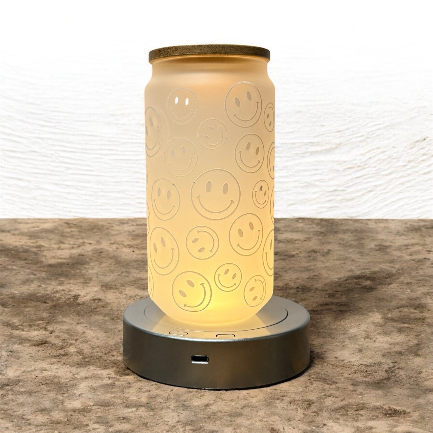 🌻 Glass Beer Can Tumbler with Bamboo Lid & Straw