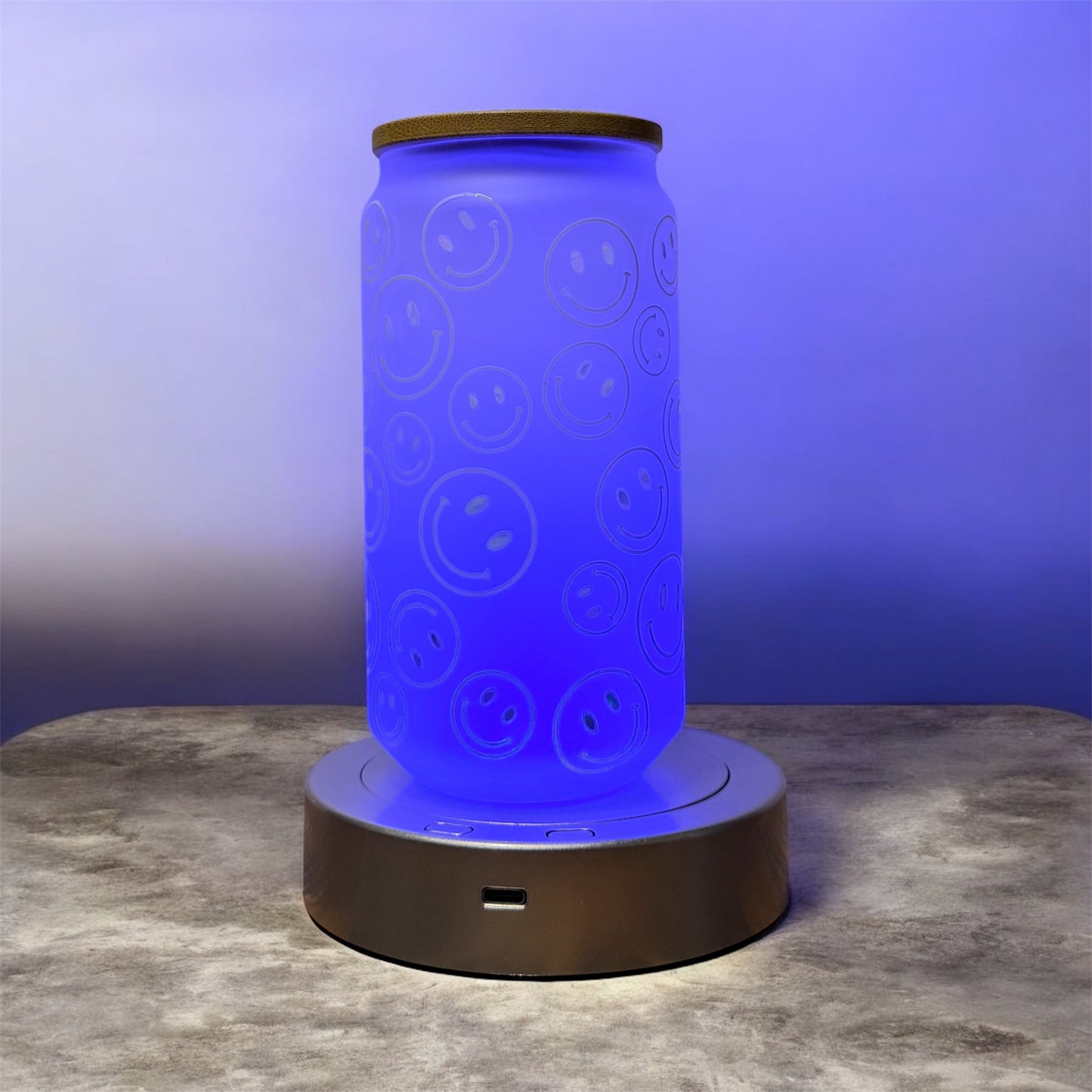 🌻 Glass Beer Can Tumbler with Bamboo Lid & Straw