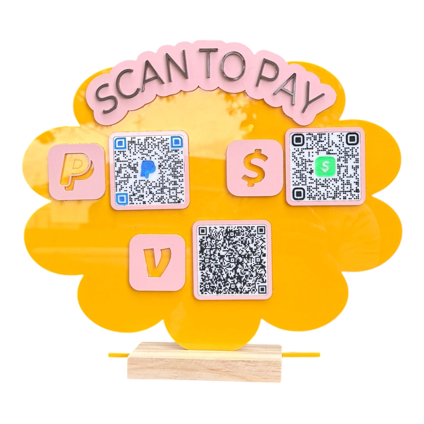 Scan to Pay QR Code Sign – Acrylic Payment Display for Small Businesses