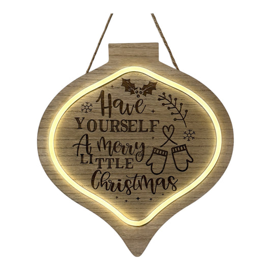 🎄 “Have Yourself a Merry Little Christmas” Lighted Wood Ornament Sign