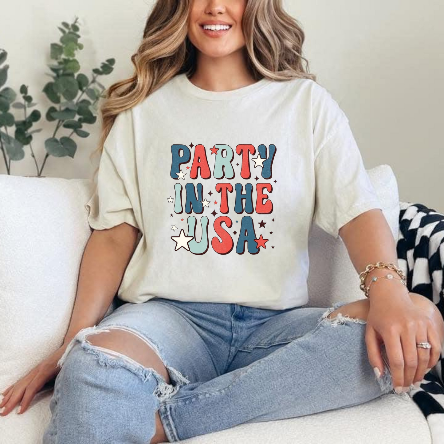 Patriotic "Party in the USA" Graphic Tee