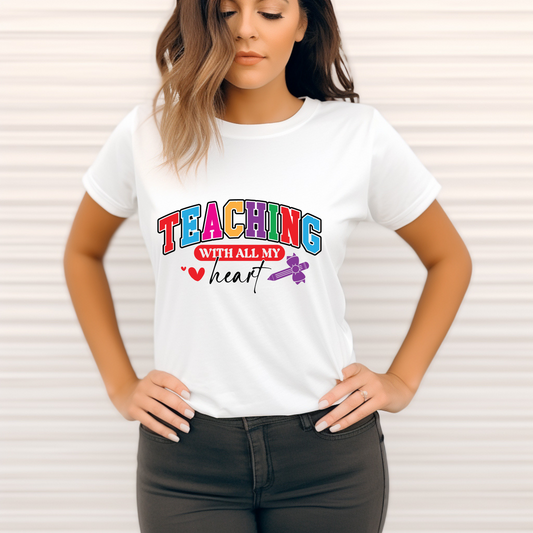 Teaching with Heart Graphic Tee