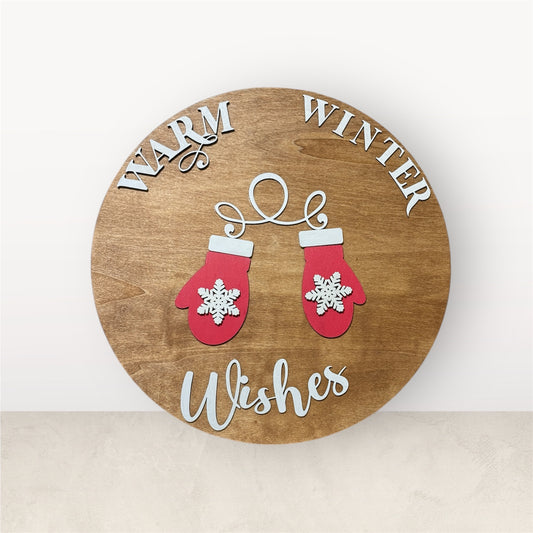 Warm Winter Wishes Door Sign