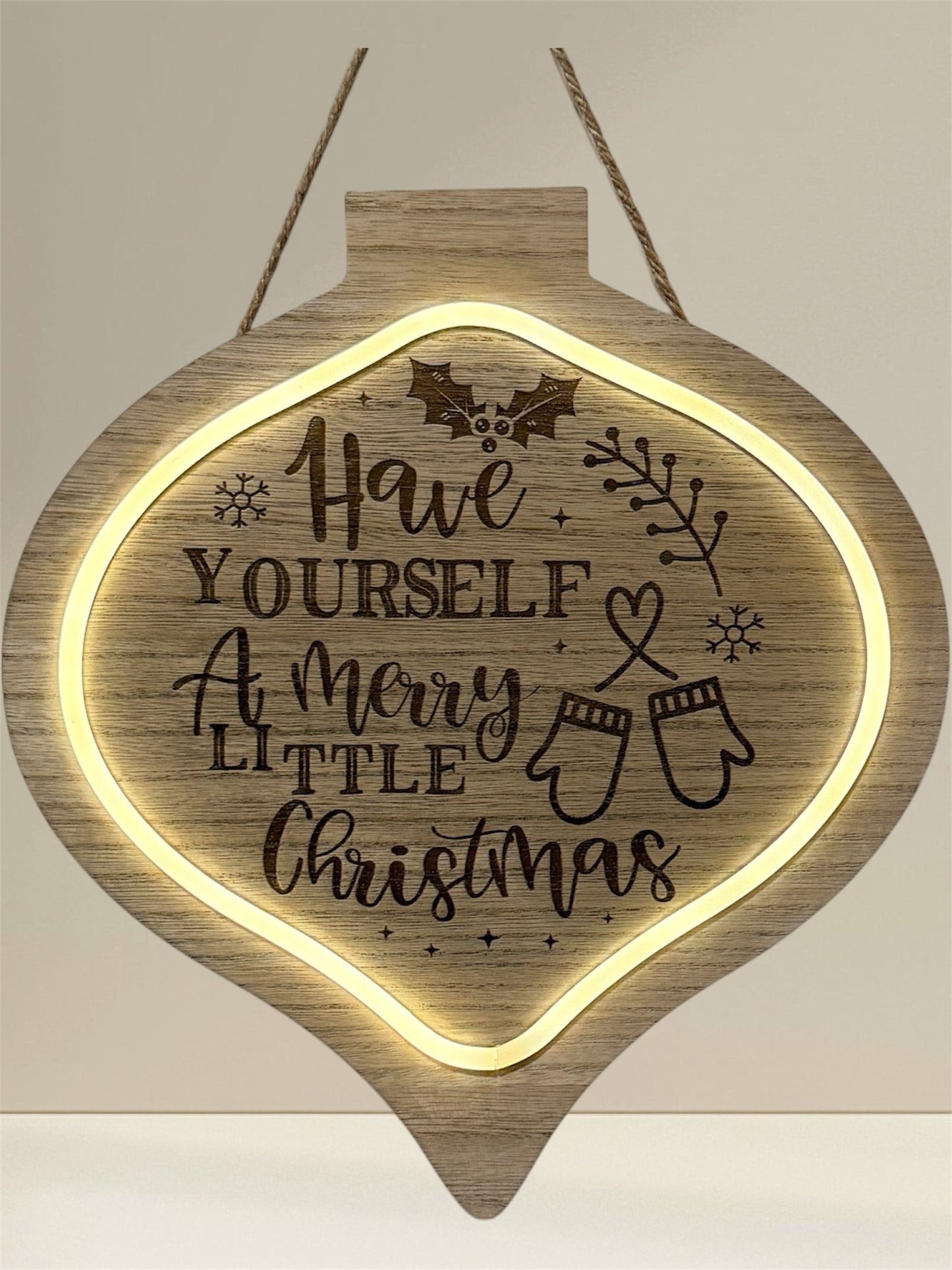 🎄 “Have Yourself a Merry Little Christmas” Lighted Wood Ornament Sign