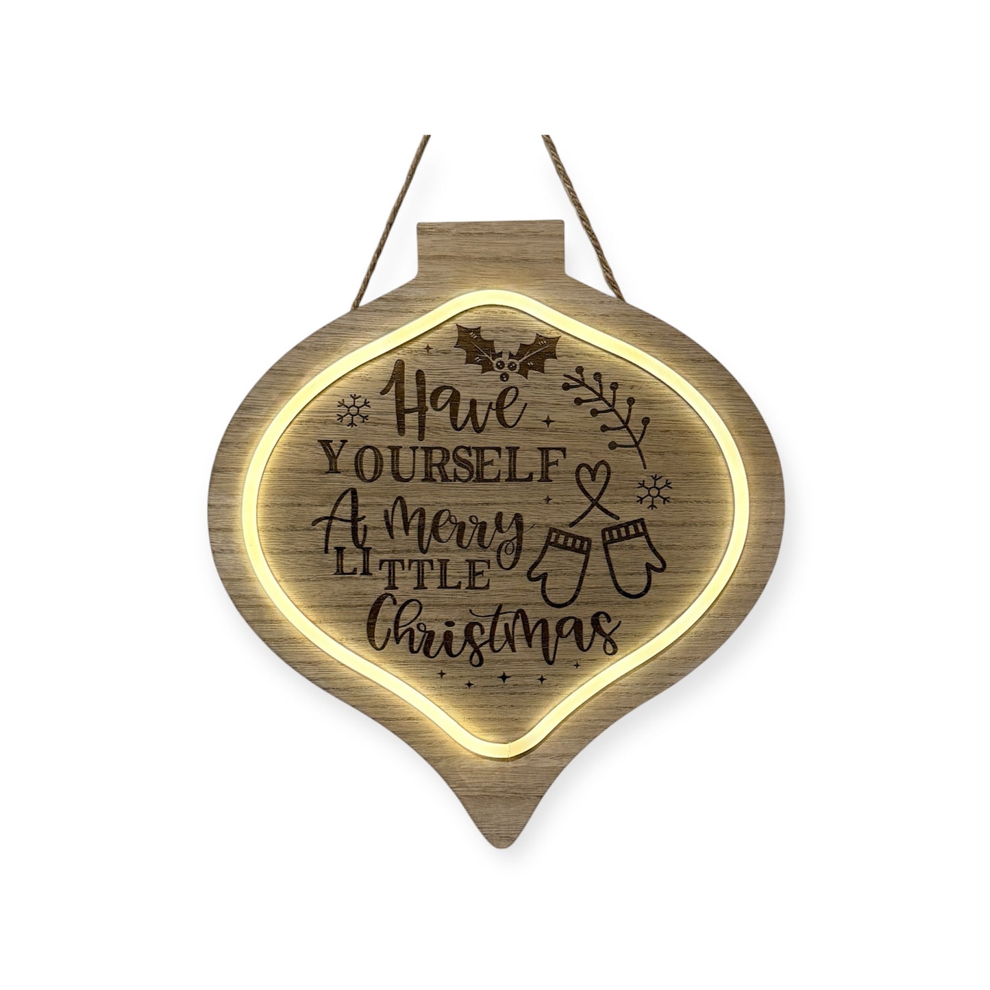 🎄 “Have Yourself a Merry Little Christmas” Lighted Wood Ornament Sign