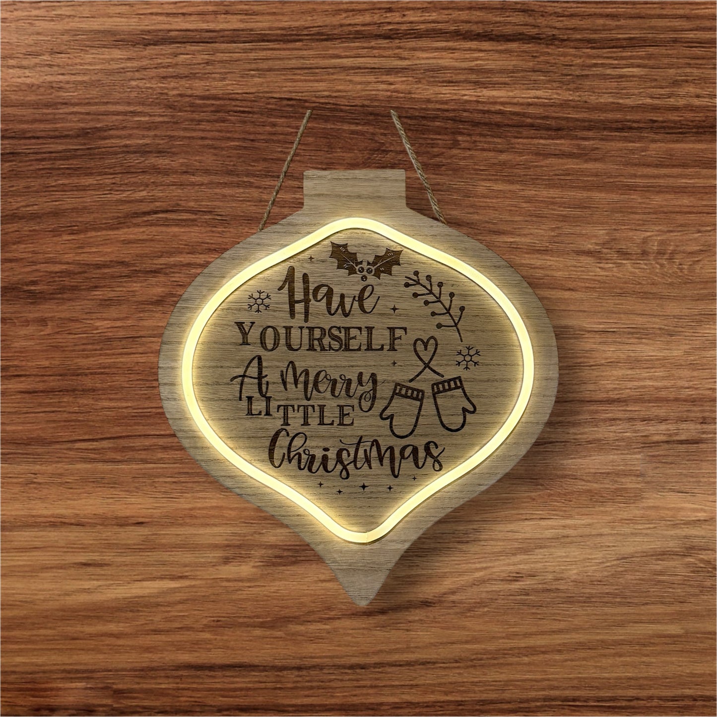 🎄 “Have Yourself a Merry Little Christmas” Lighted Wood Ornament Sign