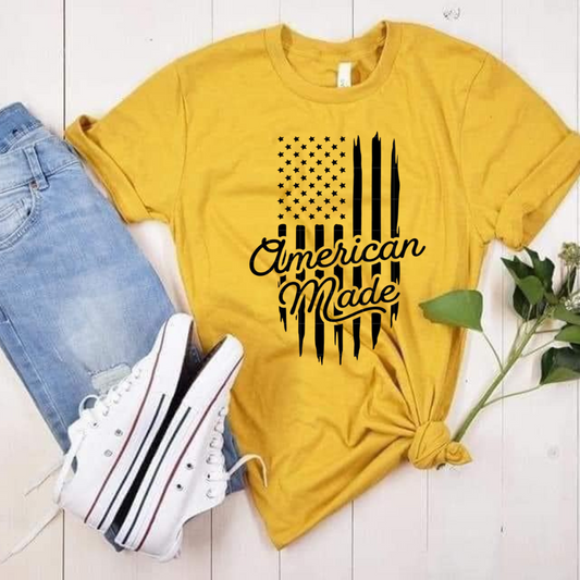 American Made Graphic Tee – Mustard Yellow