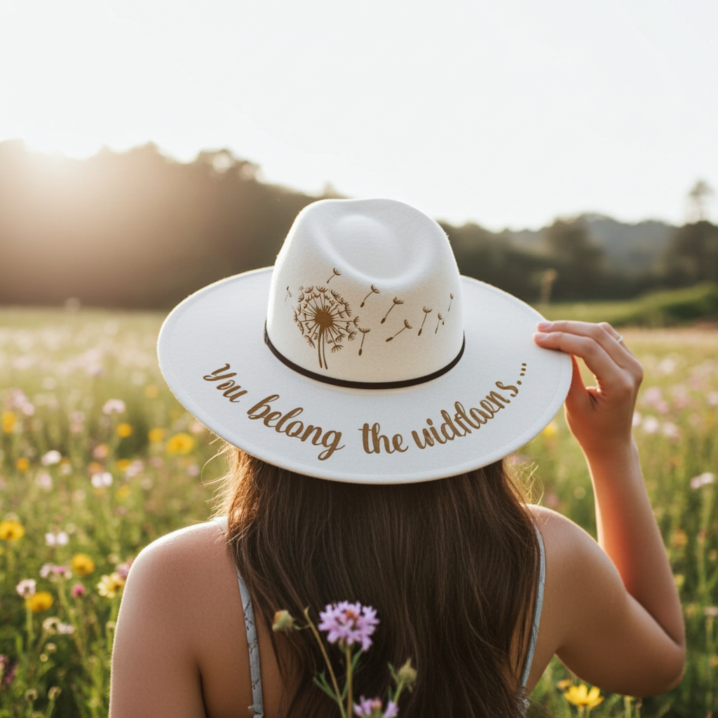 🌾 Wide Brim Laser-Engraved Rancher Hat