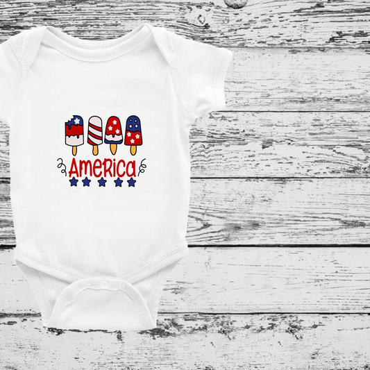 🍼 Red, White & Cool  Baby Onesie