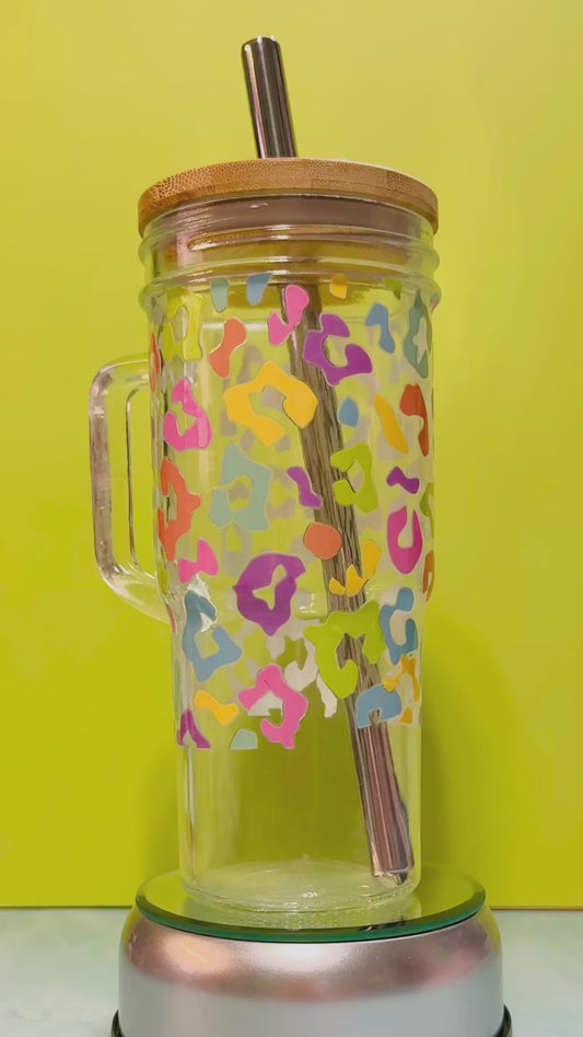 Animal Print 25oz Glass Tumbler
